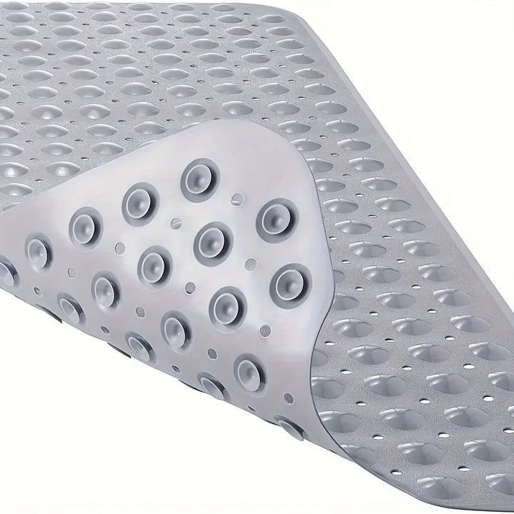Premium non-slip bath mat, extra long for extensive coverage. Offers superior bath safety & comfort.