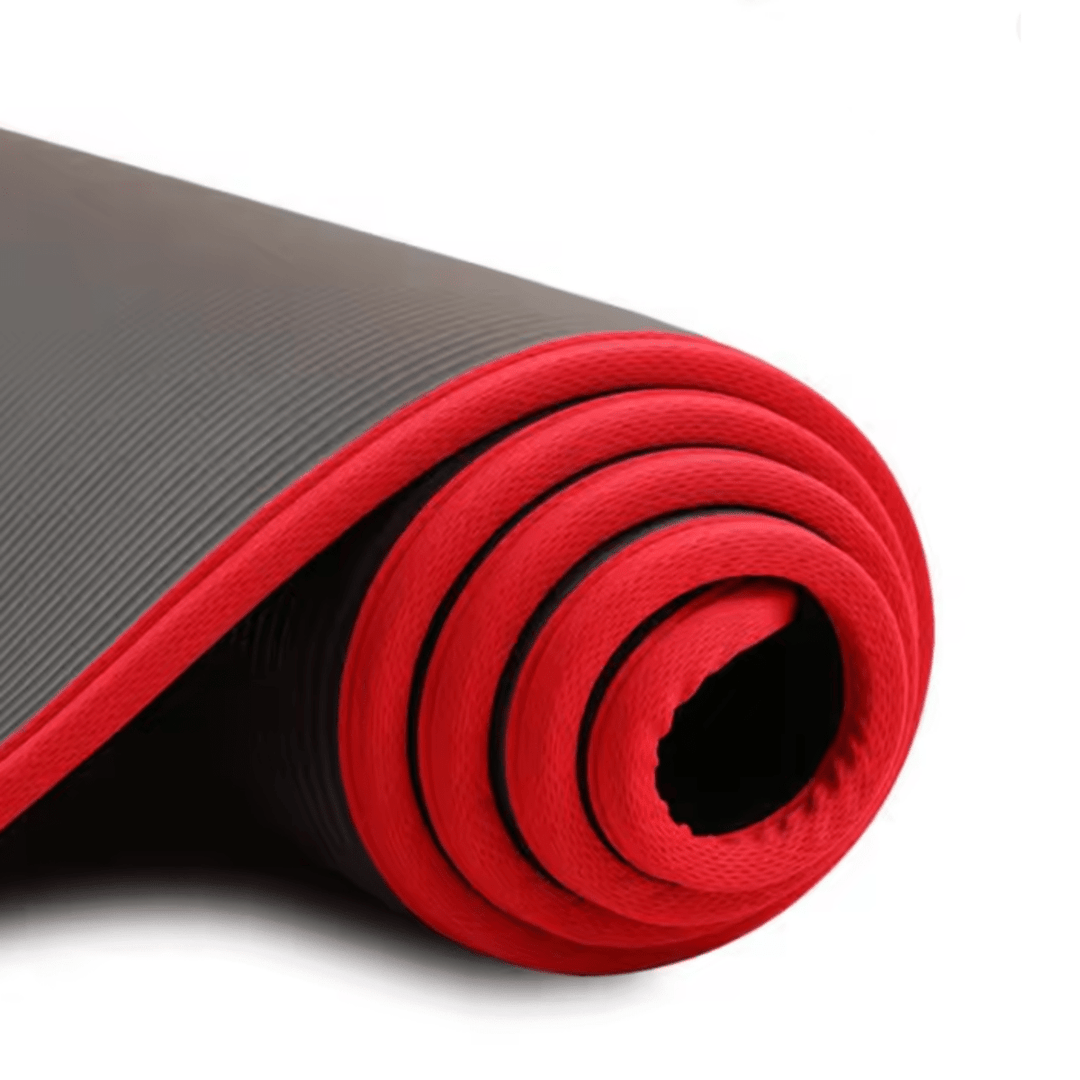 Unisex extra thick yoga mat with anti-slip ribbed structure for enhanced grip & comfort during yoga & fitness.
