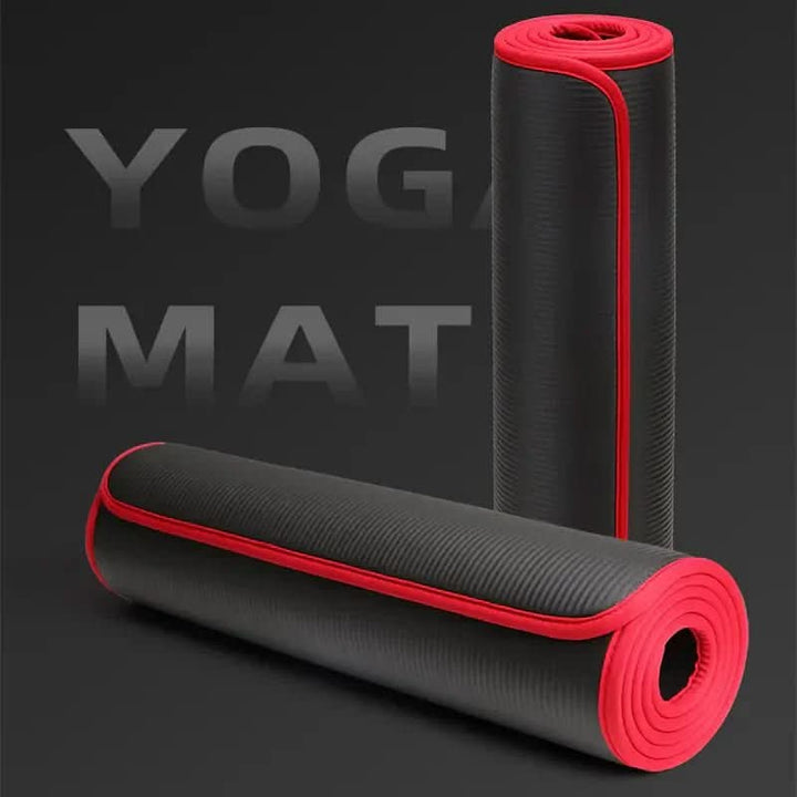 Durable unisex exercise mat, extra thick with anti-slip ribbed surface for secure yoga, pilates & home workouts.