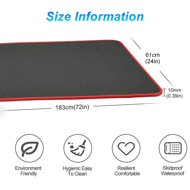 Comfortable extra thick yoga mat with anti-slip ribbed structure for men & women's home gym & fitness sessions.