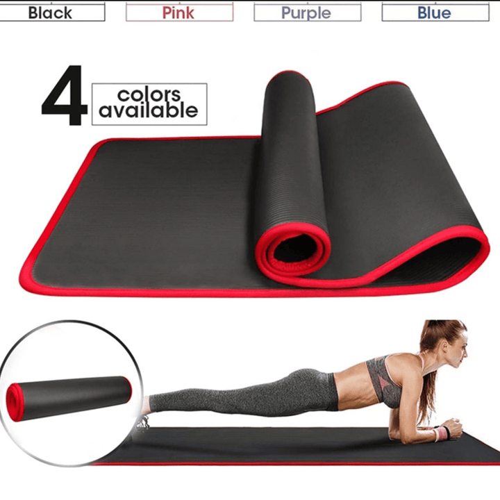 Unisex anti-slip workout mat, extra thick design with ribbed texture for stability during yoga, pilates & exercises.