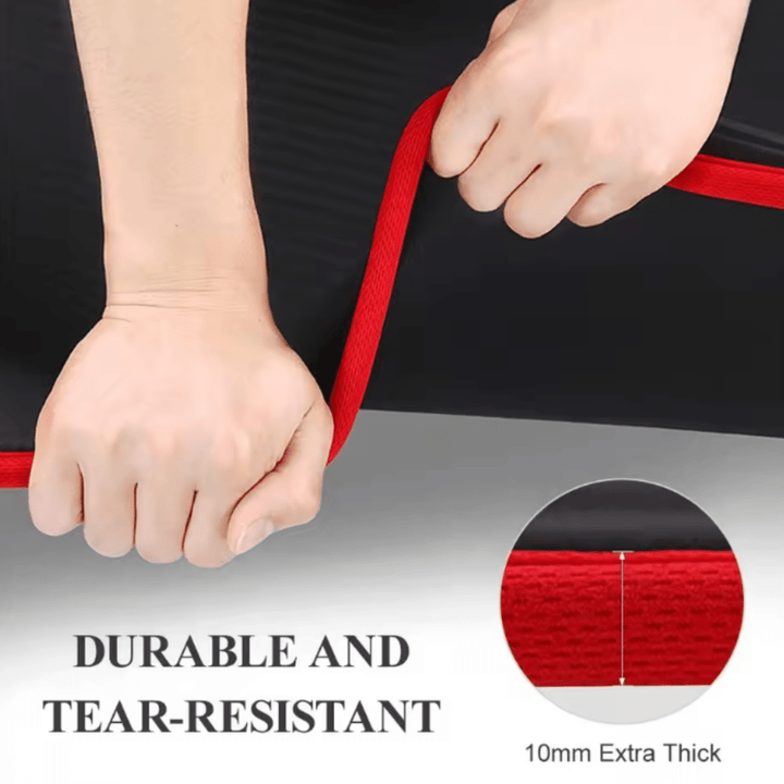 Premium extra thick yoga & pilates mat, anti-slip ribbed surface ensures comfort & safety for all fitness levels.