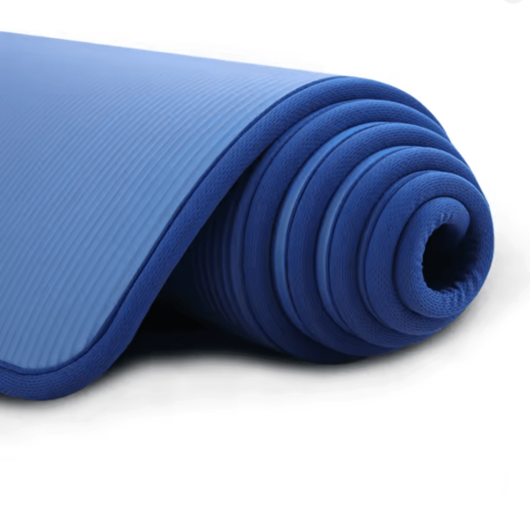 Versatile unisex exercise mat, extra thick & ribbed for anti-slip performance in any home gym or fitness routine.