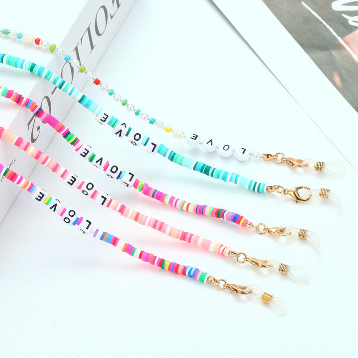Unisex fashion beaded glasses strap with colorful beads. Secure & stylish eyewear chain for eyeglasses & sunglasses.