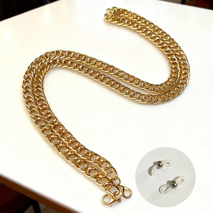 Beaded glasses holder chain, fashionable accessory for any eyewear.