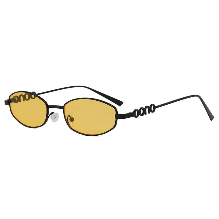 Contemporary oval sunglasses, lightweight fashion eyewear, offering supreme UV protection.