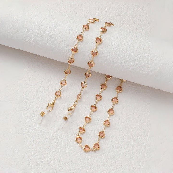 Sparkling blue stone sunglasses chain, a trendy fashion accessory for your eyewear.