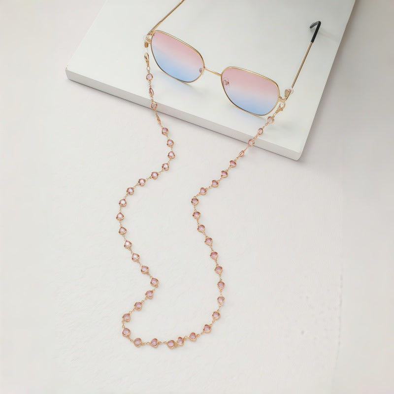 Stylish blue stone glasses chain, an ideal gift for men & women, sparkling accessory.