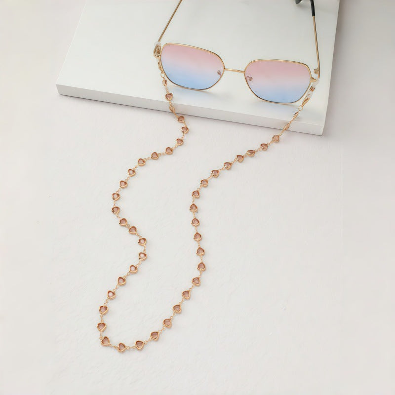 Elegant blue stone bead sunglasses chain, a secure and fashionable glasses holder.