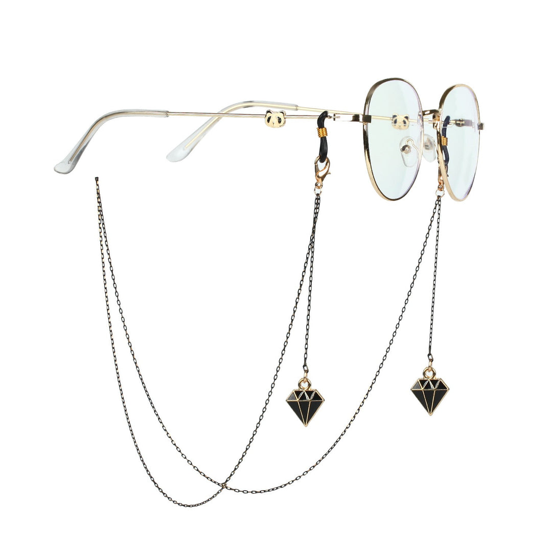 Unisex fashionable glasses holder necklace with stylish round pendant, a practical accessory.