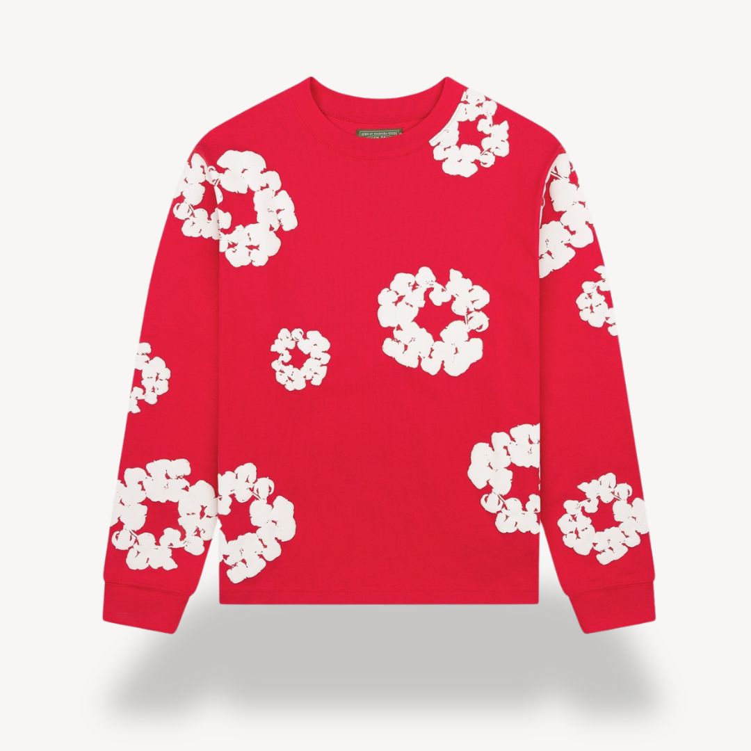 Stylish unisex floral crew neck pullover. Comfortable long sleeve sweatshirt for casual, trendy everyday fashion.