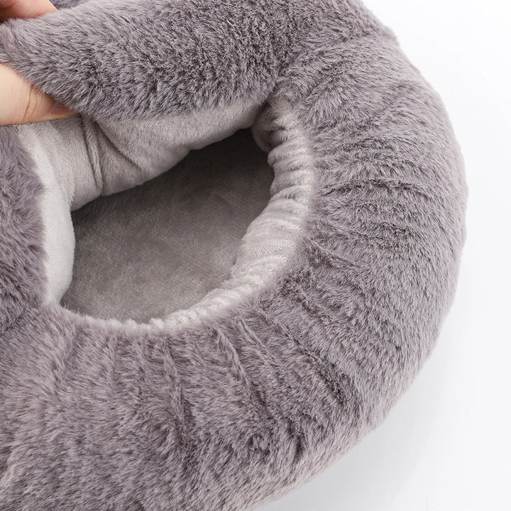 Plush heated foot cushion, a fluffy electric warmer providing soothing comfort for chilly feet at home.