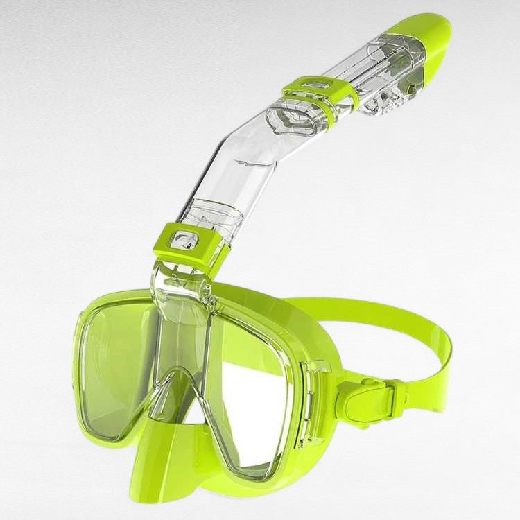 Comfortable unisex foldable snorkel mask, full-face with clear panoramic view for swimming.