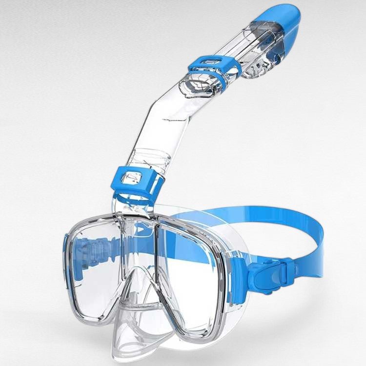Innovative foldable full-face snorkel mask for diving, featuring anti-fog and panoramic visibility.