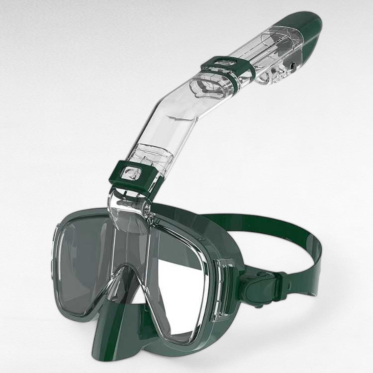 Adventure-ready foldable snorkel mask, 180° panoramic view, full-face for secure underwater fun.