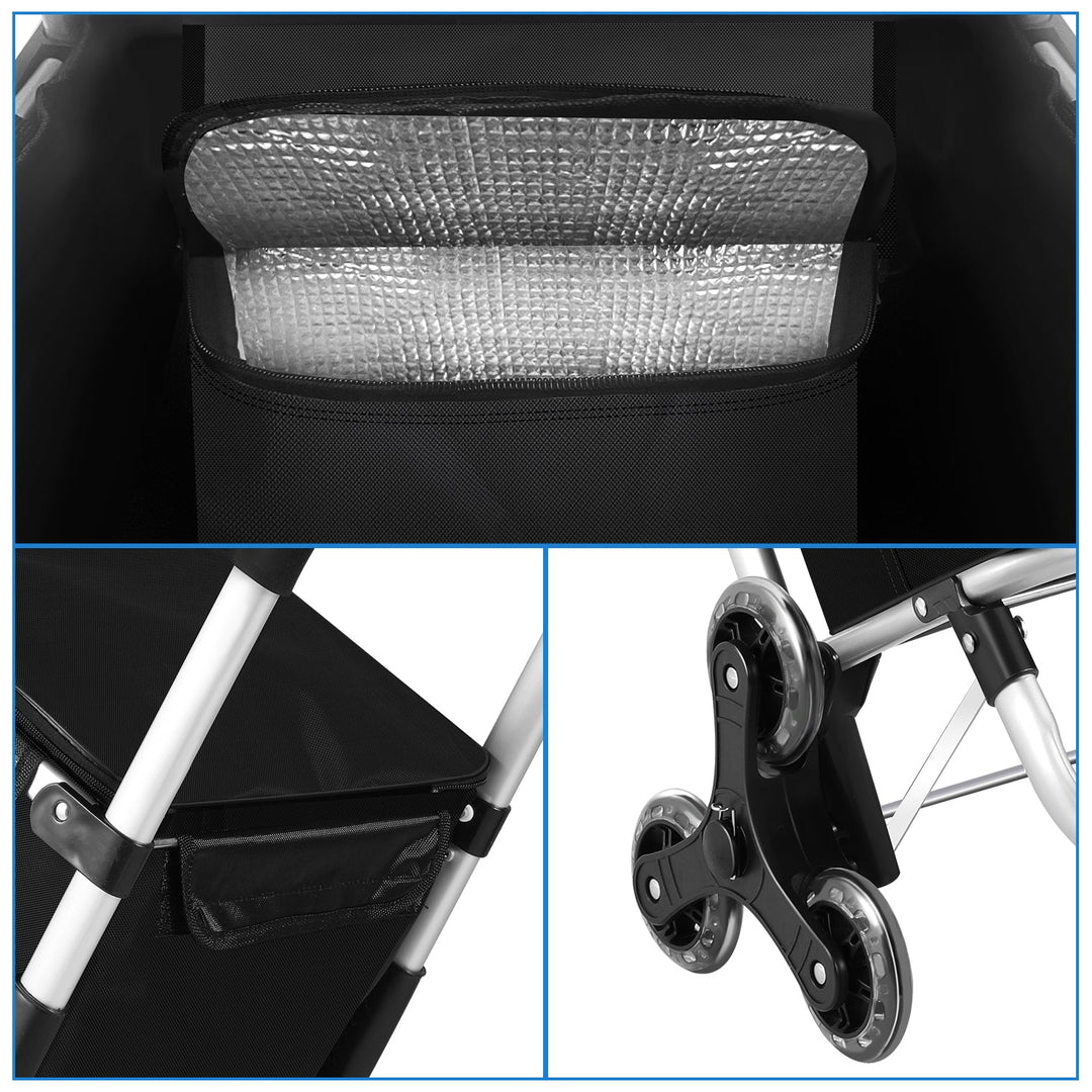 Unisex 40L foldable shopping cart with a cooler bag for all your errands.