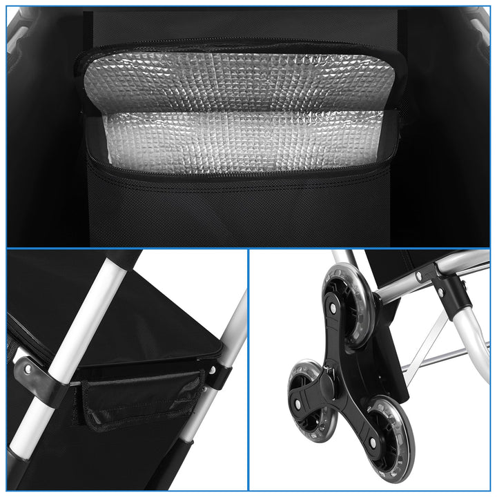 Unisex 40L foldable shopping cart with a cooler bag for all your errands.