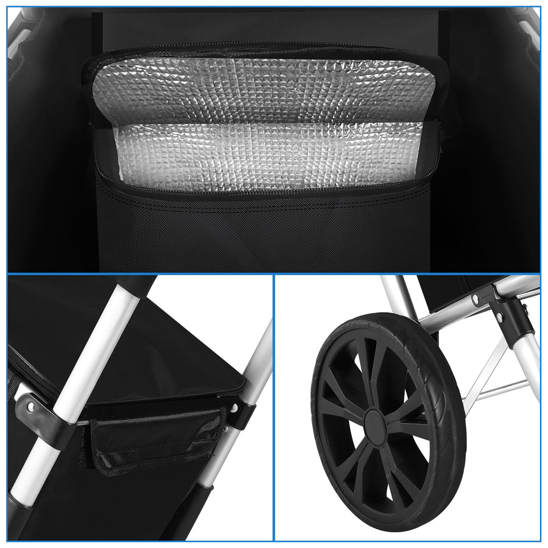 Grocery wheeled trolley with a spacious 40L removable and insulated bag.