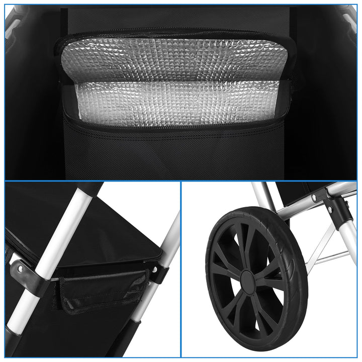 Grocery wheeled trolley with a spacious 40L removable and insulated bag.