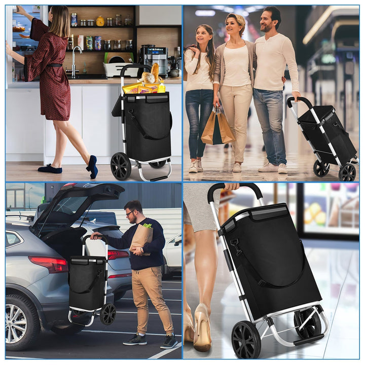 Unisex lightweight foldable trolley, 40L, with removable cooler for versatile use.
