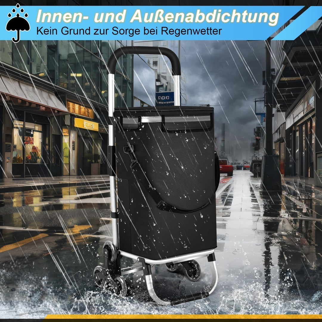 Portable utility shopping cart, foldable design with a spacious 40L cooler compartment.