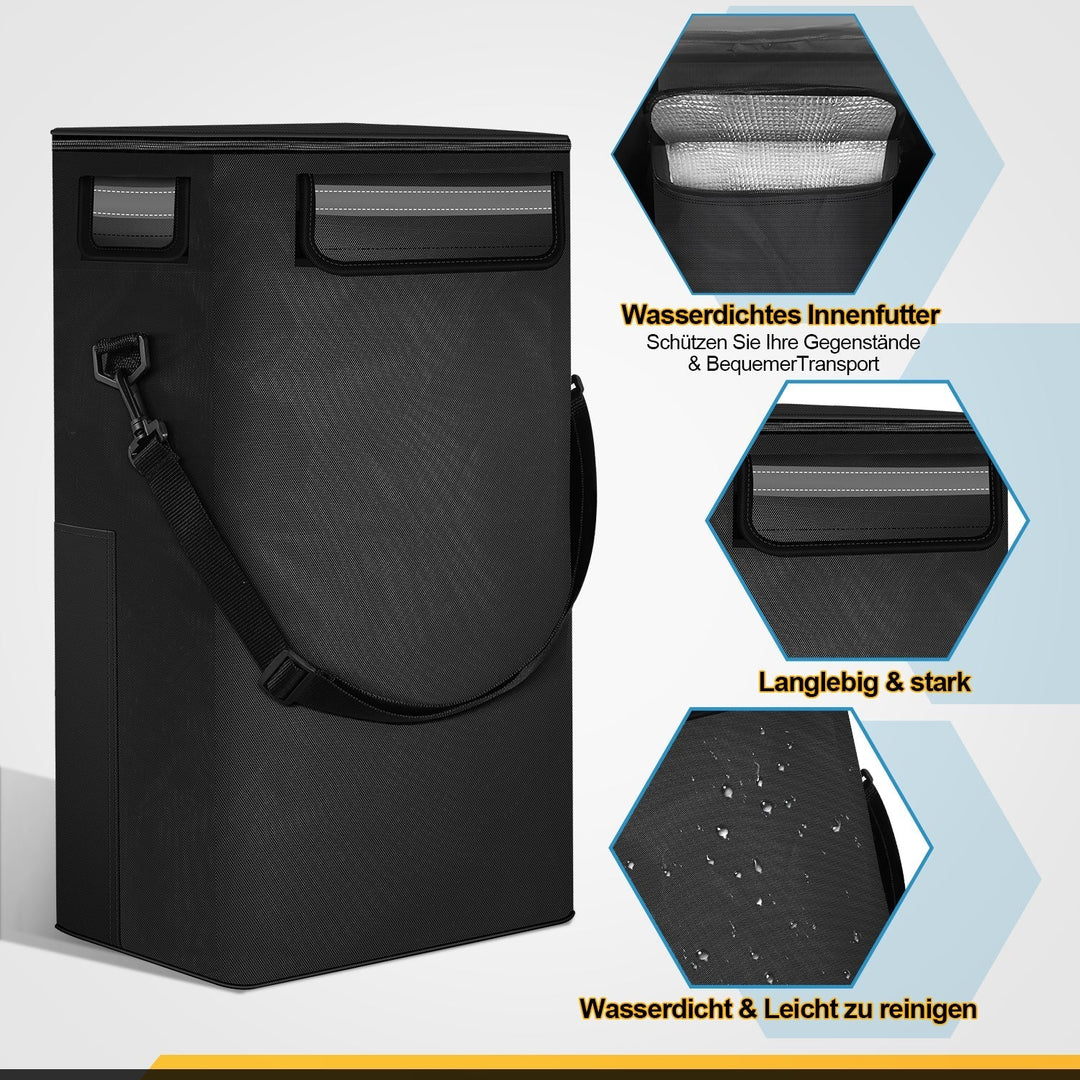 Unisex foldable shopping bag on wheels, 40L, with an insulated cooler function.