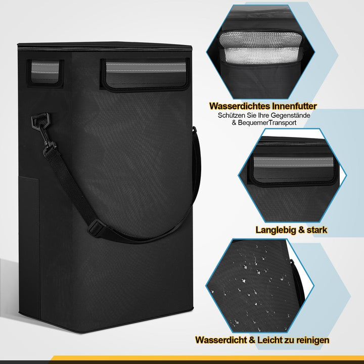 Unisex foldable shopping bag on wheels, 40L, with an insulated cooler function.