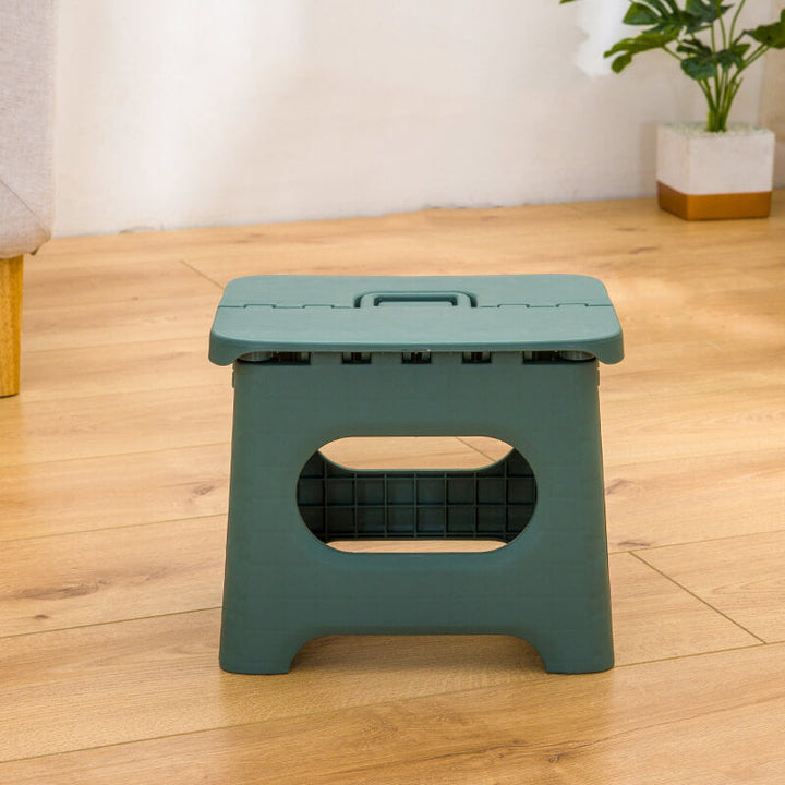 Kids bathroom step stool, foldable and portable, helps children reach sinks & toilets safely.