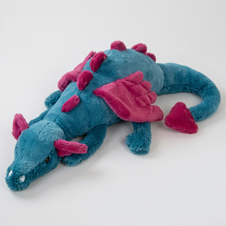 Soft fantasy dragon plush toy for children's imaginative play. A comforting stuffed animal, perfect for kids' rooms.