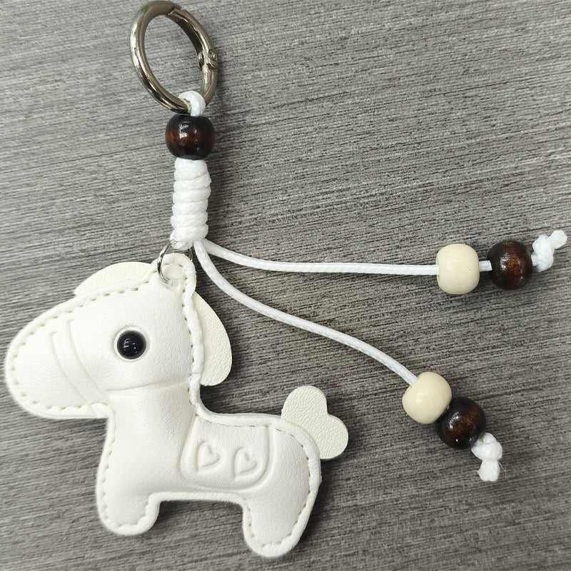 Charming leather horse bag charm, a unique and stylish animal accessory for any bag or keyring.