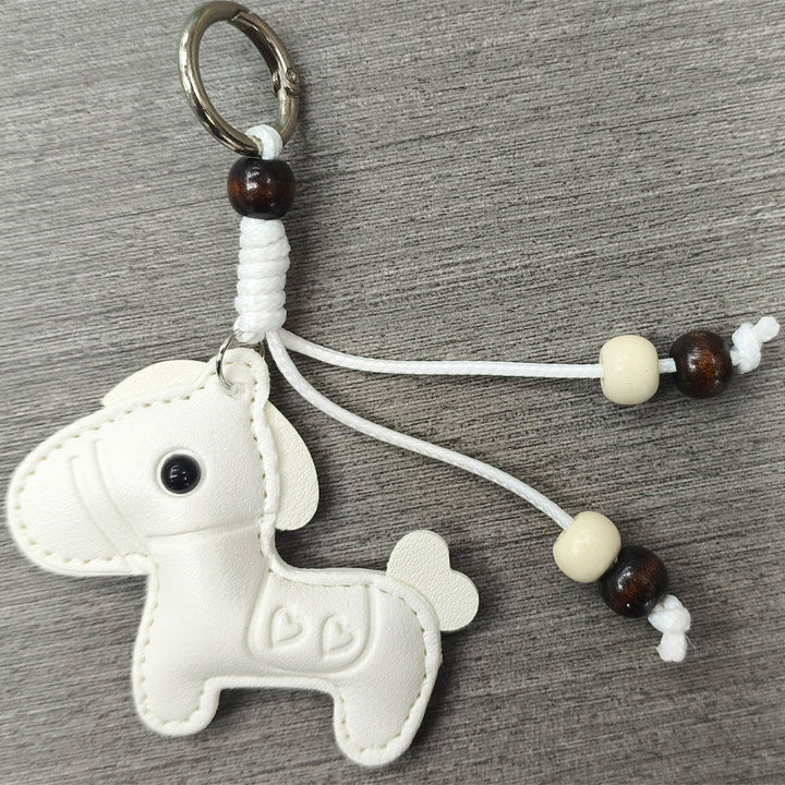 Charming leather horse bag charm, a unique and stylish animal accessory for any bag or keyring.