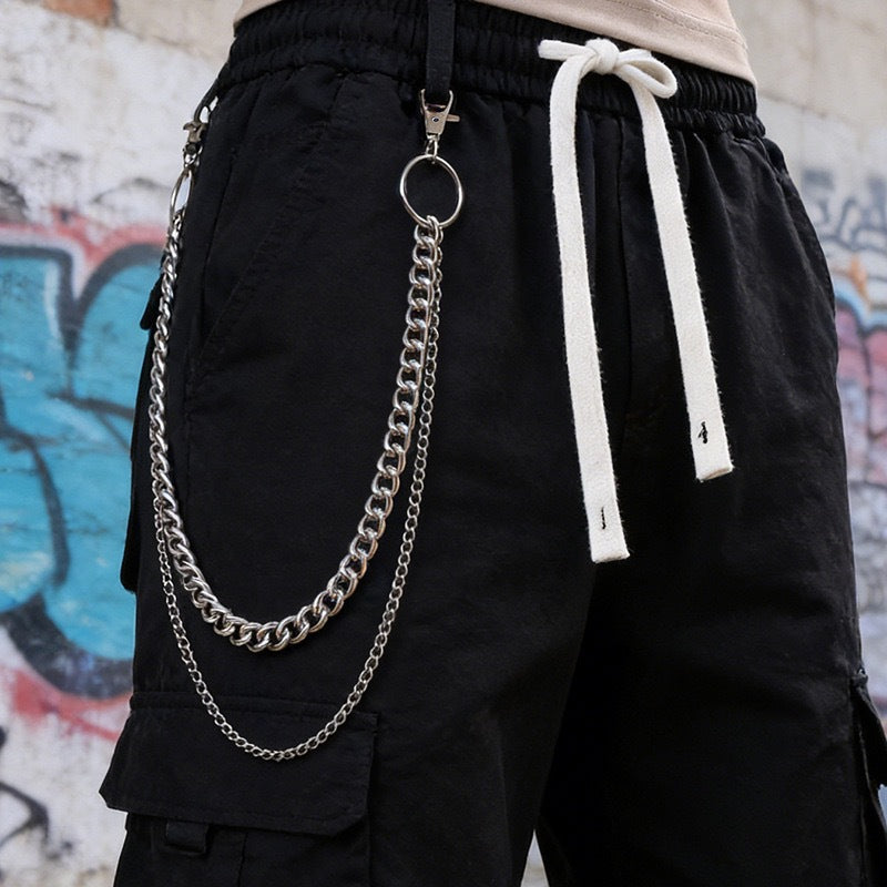 Stainless steel gold multi-layer chain, a bold unisex urban accessory. Perfect streetwear & aesthetic jewelry.