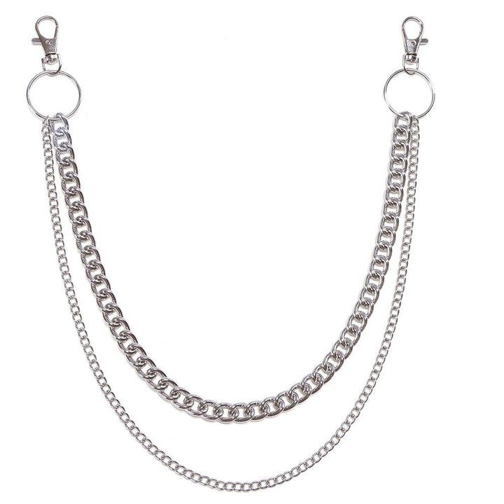 Gold multi-layer chain, a unisex urban accessory statement piece. Versatile for streetwear & edgy fashion.