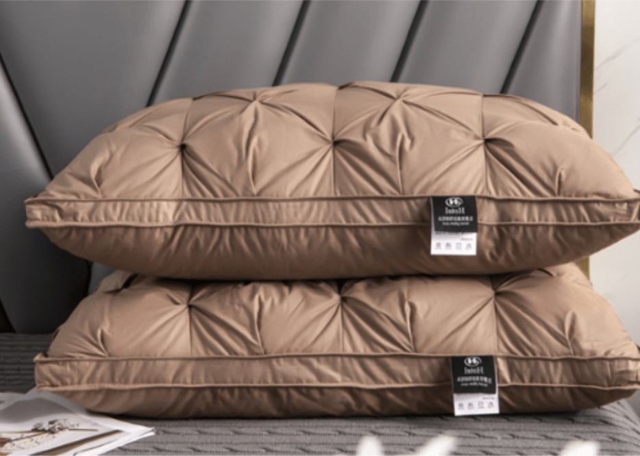 Soft goose down pillow for comfortable sleep, offering optimal neck & head support. Breathable and hypoallergenic.
