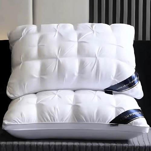 Unisex goose down pillow designed for optimal neck & head support. Enjoy soft, breathable, comfortable, hypoallergenic sleep.