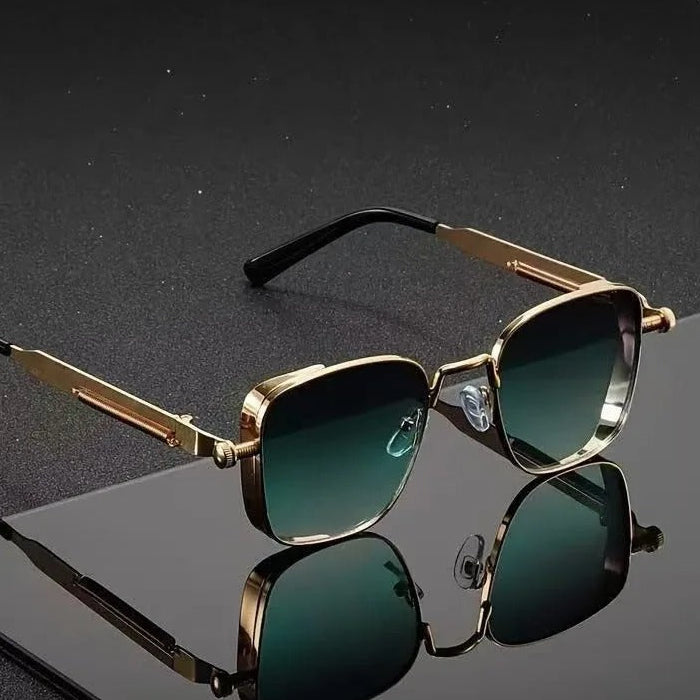 Unisex gradient lens sunglasses with a sleek metal frame, perfect for modern style & sun protection.