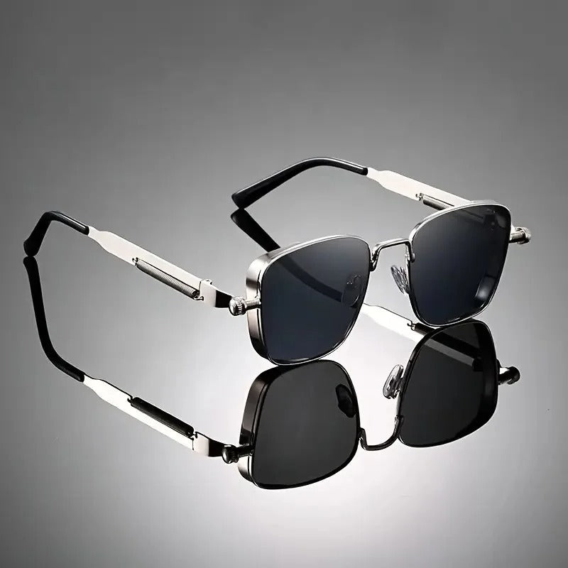 Stylish unisex eyewear: gradient lens sunglasses with a durable metal frame for a contemporary fashion look.