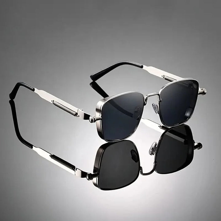Stylish unisex eyewear: gradient lens sunglasses with a durable metal frame for a contemporary fashion look.