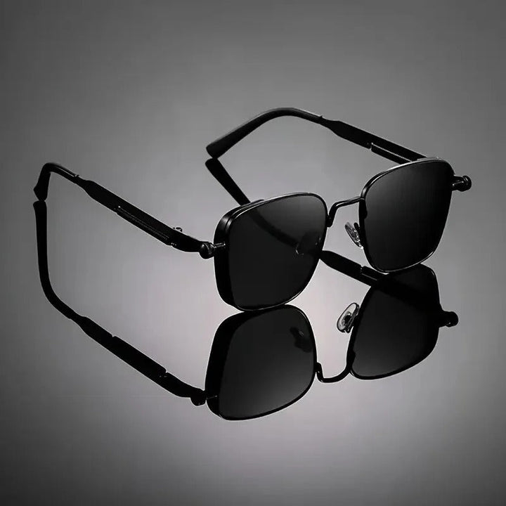 Gradient lens sunglasses, unisex design with a sleek metal frame for a modern & lightweight eyewear experience.