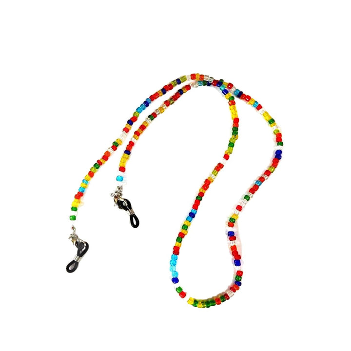 Handcrafted beaded eyewear lanyard, stylish and practical glasses chain, keeps spectacles secure.