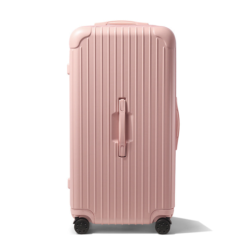 Sturdy hardshell travel suitcase, robust construction, ready for secure, effortless journeys.