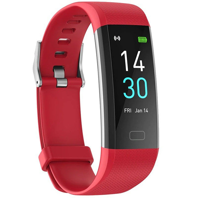 User-friendly pink unisex smartwatch display, showing fitness goals and health data clearly.