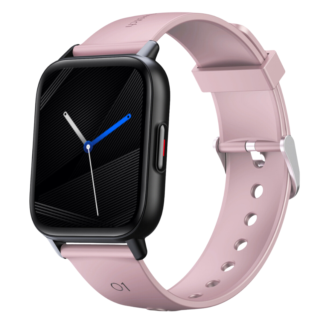 Sleek touchscreen unisex health smartwatch with Bluetooth connectivity & comfortable black silicone band.