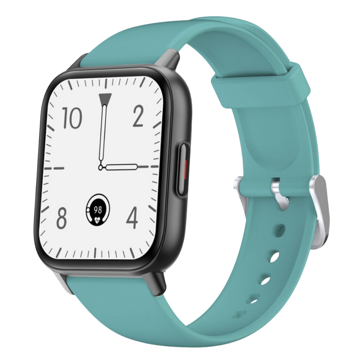 Wellness smartwatch for all-day health tracking: heart rate, sleep, steps. Unisex design with silicone strap.