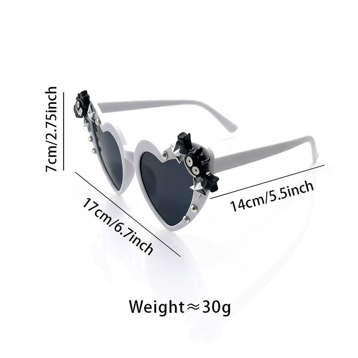 Pink heart glasses for festivals & parties. Fun unisex eyewear with UV protection. Stand out fashion accessory.