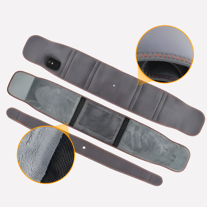 Portable red light therapy & heat massage belt for pain relief. Vibrating wellness belt promotes muscle relaxation & comfort.
