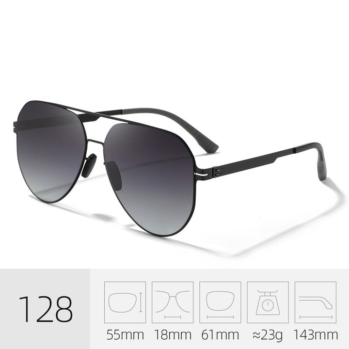 Close-up of modern unisex aviator sunglasses. Fashionable UV400 eyewear for all-day comfort & protection.