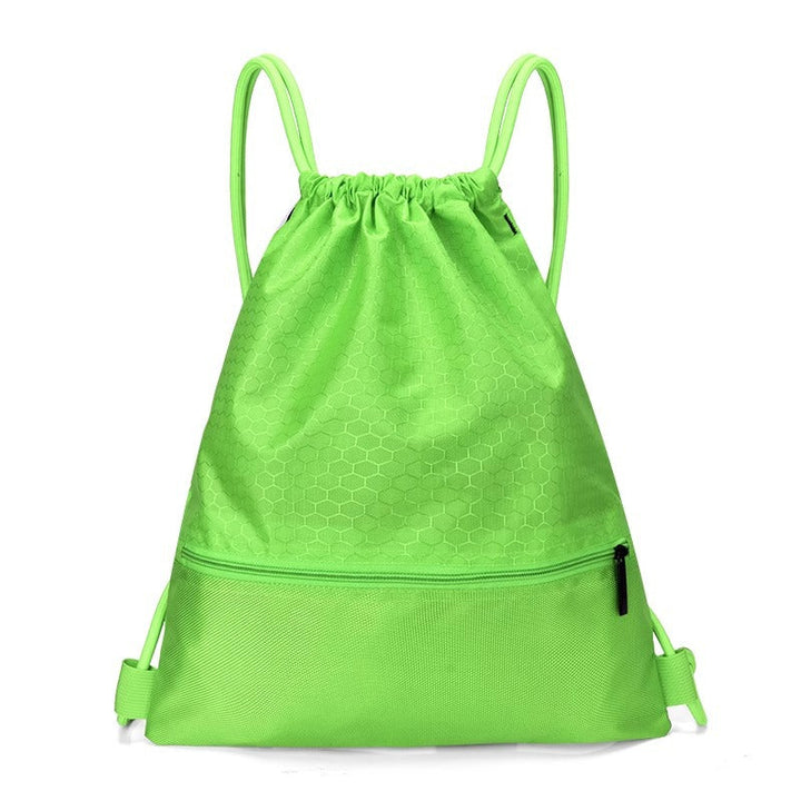 Easy-access honeycomb drawstring gym bag, ideal for quick errands and on-the-go fitness needs.