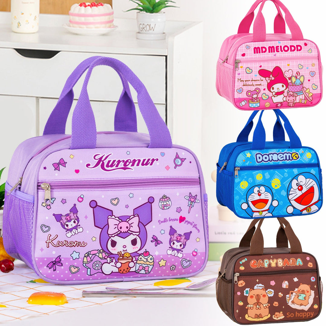 Unisex insulated lunch bag with vibrant fun graphics, keeping meals fresh for school, work, & travel.