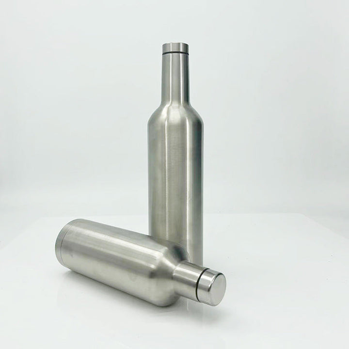 Stainless steel water bottle keeps drinks cold for travel, hiking, & daily hydration. Reusable & durable.